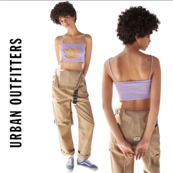 NEW Urban Outfitters UO Purple Puff Paint Cami Top XL - Picture 2 of 2